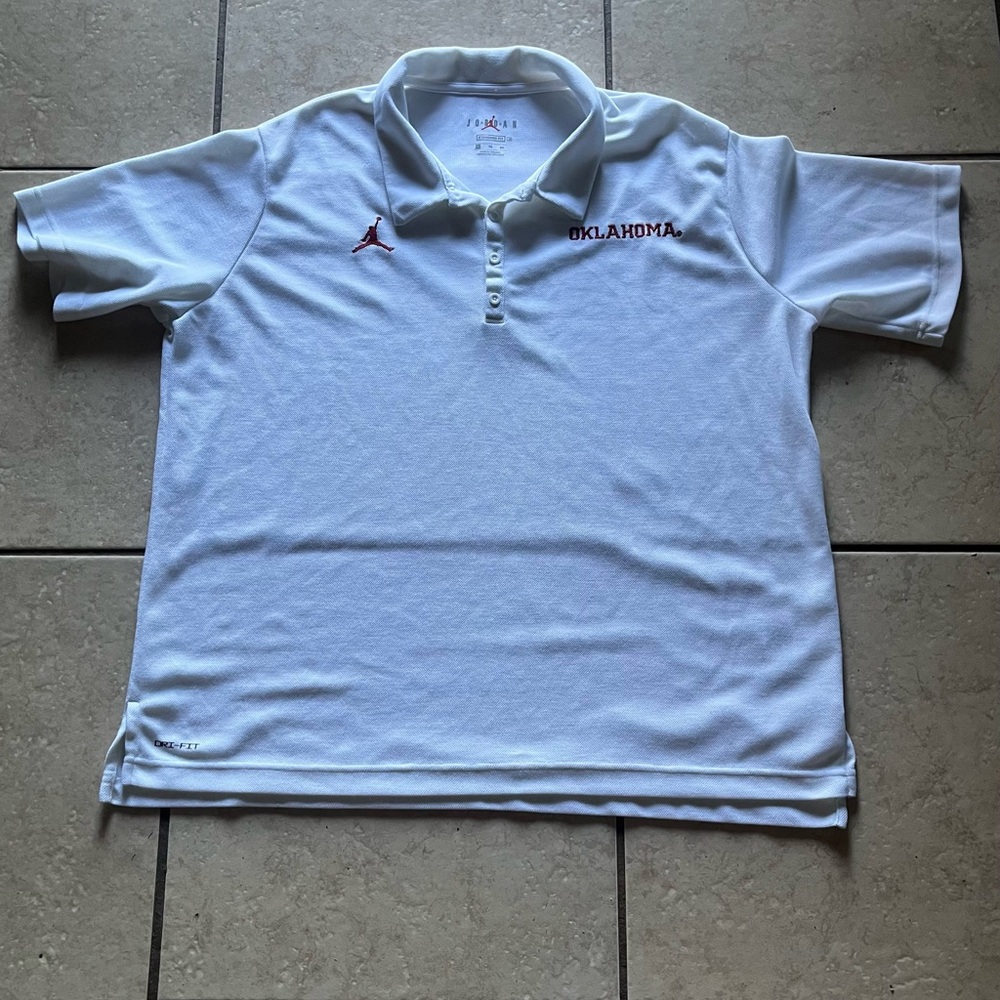 Jordan Brand White Oklahoma Sooners Team Performance Polo Size XL